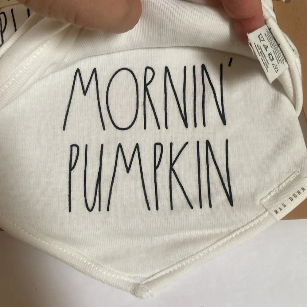 NWT set if 3 Rae Dunn Pumpkin Spice, Happy Fall Y'all, Mornin Pumpkin Baby Bibs